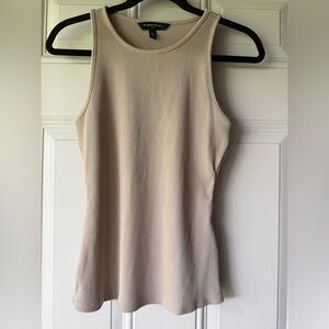 WHBM Women's Beige Ribbed Tank Top